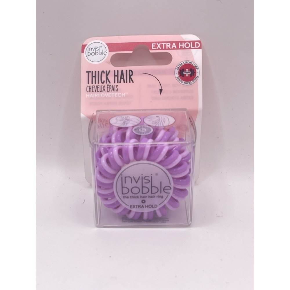 invisibobble Extra Hold Traceless‎ Spiral Hair Ties - The Secret Purple -...